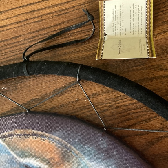 NWT Dream Catcher Big Size Round in Black Velvet CircleFeathers Beads - Picture 5 of 9